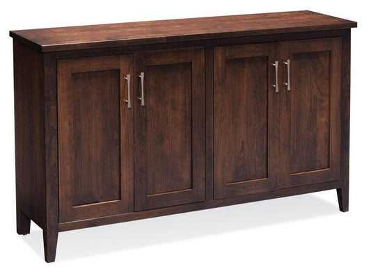 Crawford Credenza with Legs Office Simply Amish 60 inch Smooth Cherry 