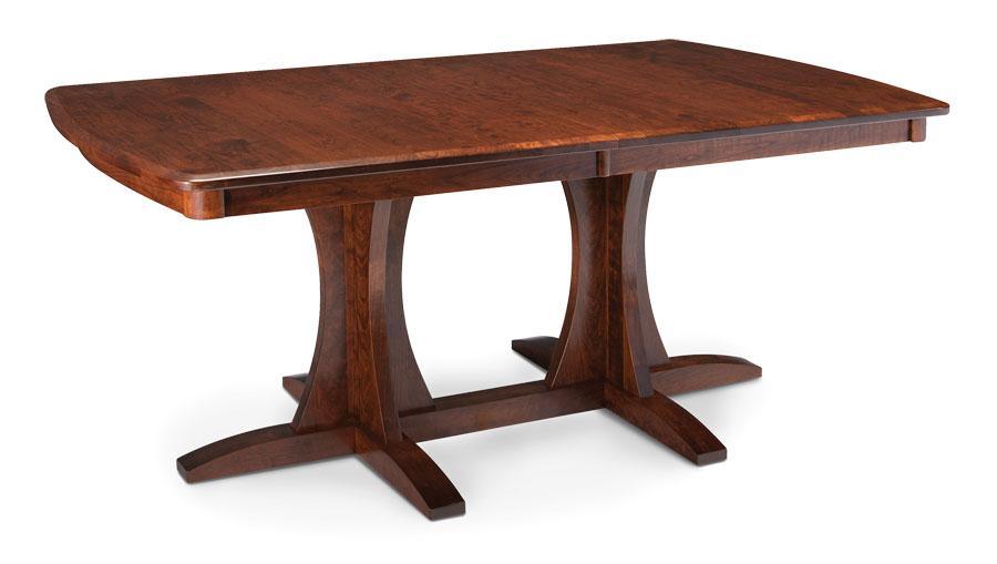 Grace Double Pedestal Table Off Catalog Simply Amish 42 inch x60 inch Solid Top Smooth Cherry