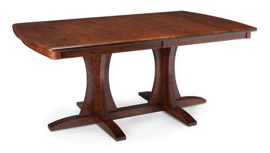 Grace Double Pedestal Table Off Catalog Simply Amish 42 inch x60 inch Solid Top Smooth Cherry