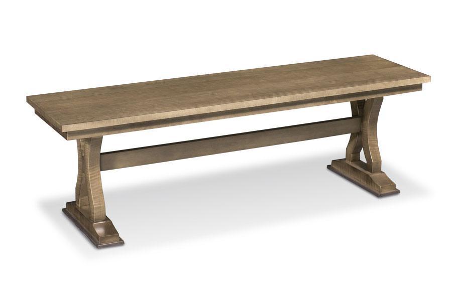 Hamptons Trestle Dining Bench Dining Simply Amish 48 inch Smooth Cherry 