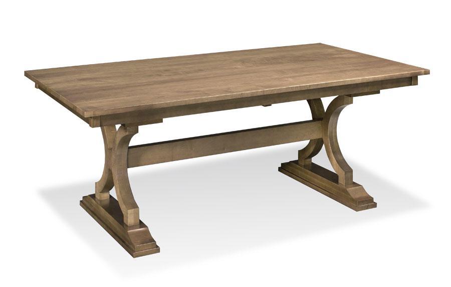Hamptons Trestle Table Dining Simply Amish 42 inch x66 inch Solid Top Smooth Cherry