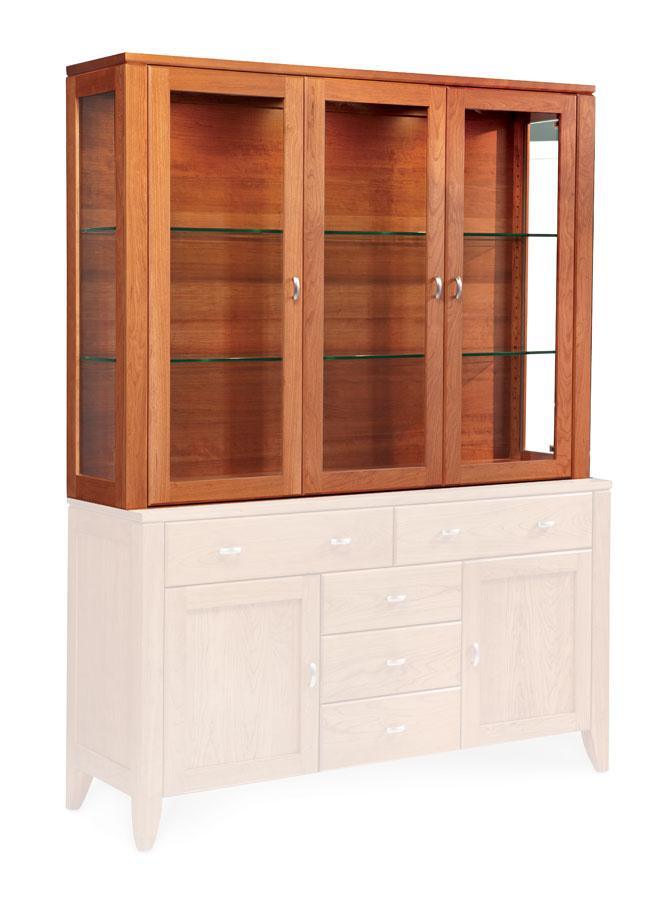 Justine Closed Hutch Top Dining Simply Amish 61 inch w Beveled Smooth Cherry