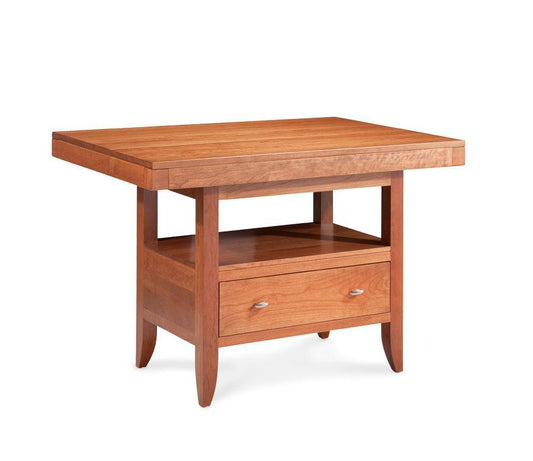 Justine Island Table Dining Simply Amish Smooth Cherry 