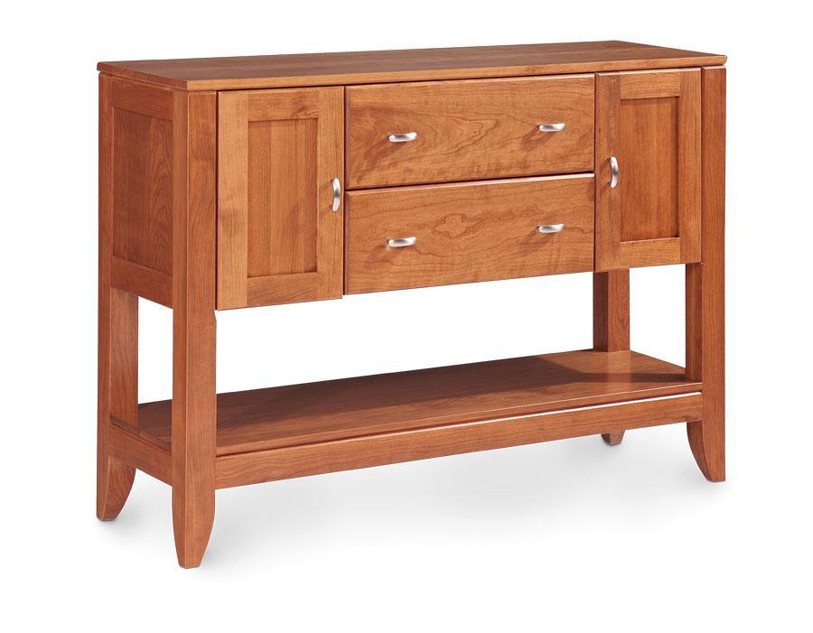 Justine Open Sideboard Dining Simply Amish Smooth Cherry 