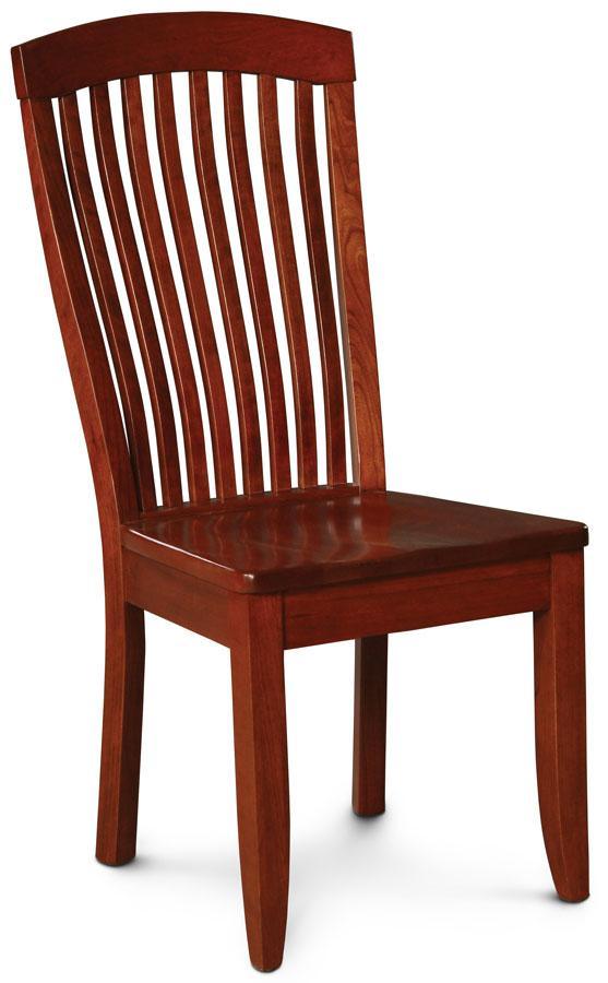 Justine Side Chair Dining Simply Amish Gray Performance Fabric Smooth Cherry 