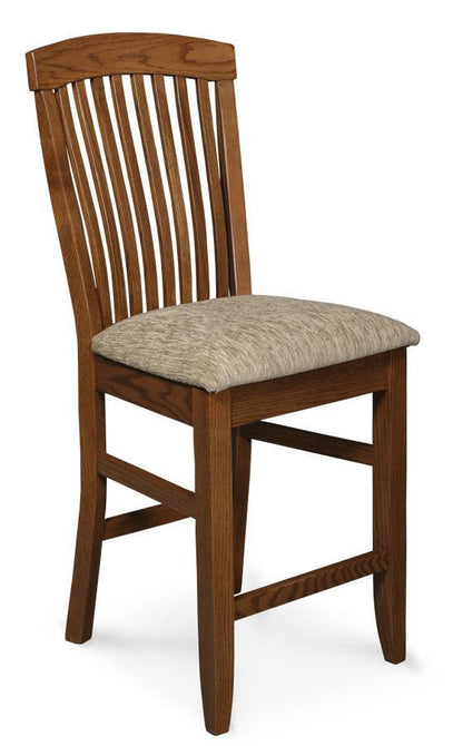 Justine Stationary Barstool Dining Simply Amish 24 inch Cream Performance Fabric Smooth Cherry