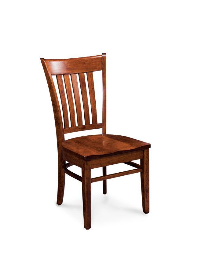 Kaskaskia Side Chair Dining Simply Amish Gray Performance Fabric Smooth Cherry 