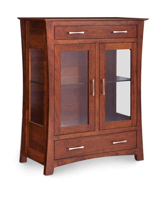 Loft 2 Door Dining Cabinet Dining Simply Amish Glass Smooth Cherry 