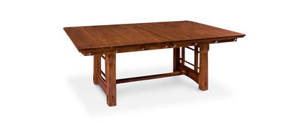 MaKayla Trestle Table Dining Simply Amish 42 inch x72 inch Solid Top Smooth Cherry