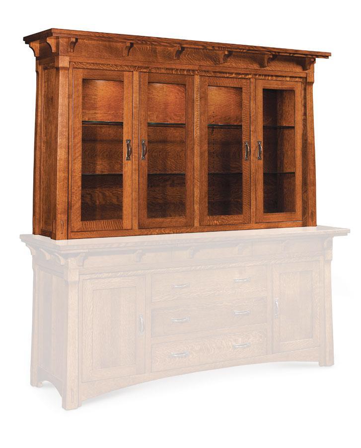 MaRyan Closed Hutch Top Dining Simply Amish 81 1/4 inch Beveled Smooth Cherry
