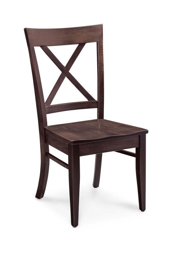 Maxwell Side Chair Dining Simply Amish Gray Performance Fabric Smooth Cherry 