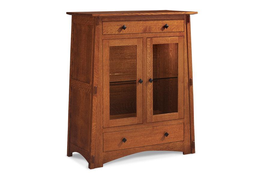 McCoy 2 Door Dining Cabinet Dining Simply Amish Glass Smooth Cherry 