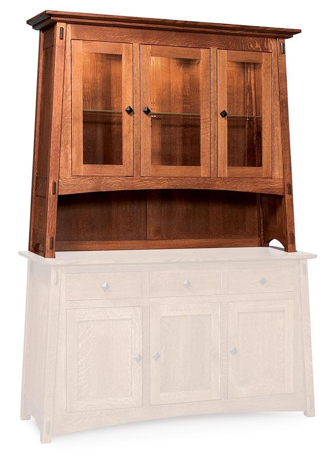 McCoy Open Hutch Top Dining Simply Amish 56 inch Beveled Smooth Cherry