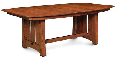 McCoy Trestle Table Dining Simply Amish 42 inch x72 inch 4-Leaves Smooth Cherry