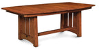 McCoy Trestle Table Dining Simply Amish 42 inch x72 inch 4-Leaves Smooth Cherry