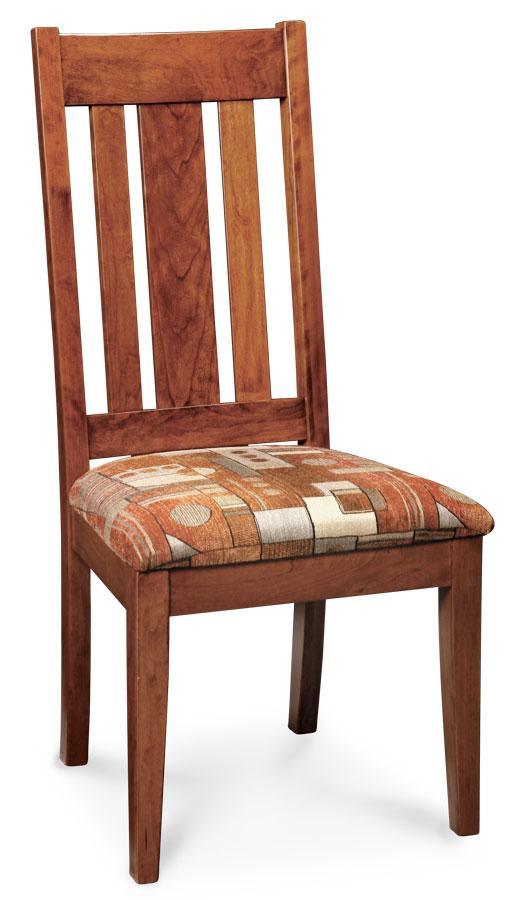 Miller Side Chair Off Catalog Simply Amish Gray Performance Fabric Smooth Cherry 