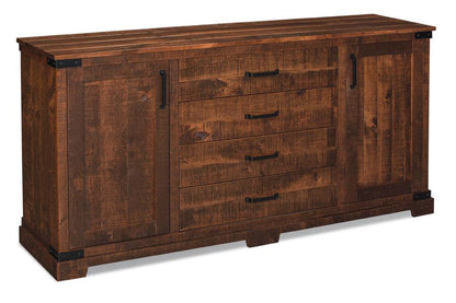 Montauk Buffet(Rough Sawn Std) Dining Simply Amish 60 inch Smooth Cherry 