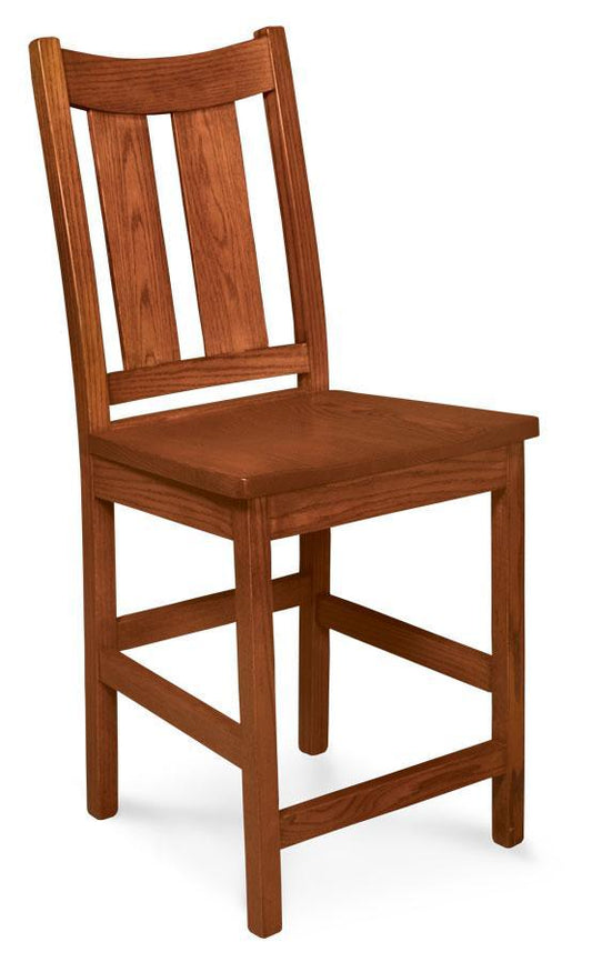 Newton Stationary Barstool Dining Simply Amish 24 inch Other Fabric Smooth Cherry