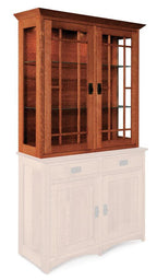 Prairie Mission Closed Hutch Top Dining Simply Amish 44 inch w Plain Smooth Cherry