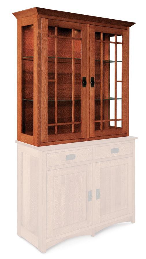Prairie Mission Closed Hutch Top Dining Simply Amish 44 inch w Plain Smooth Cherry