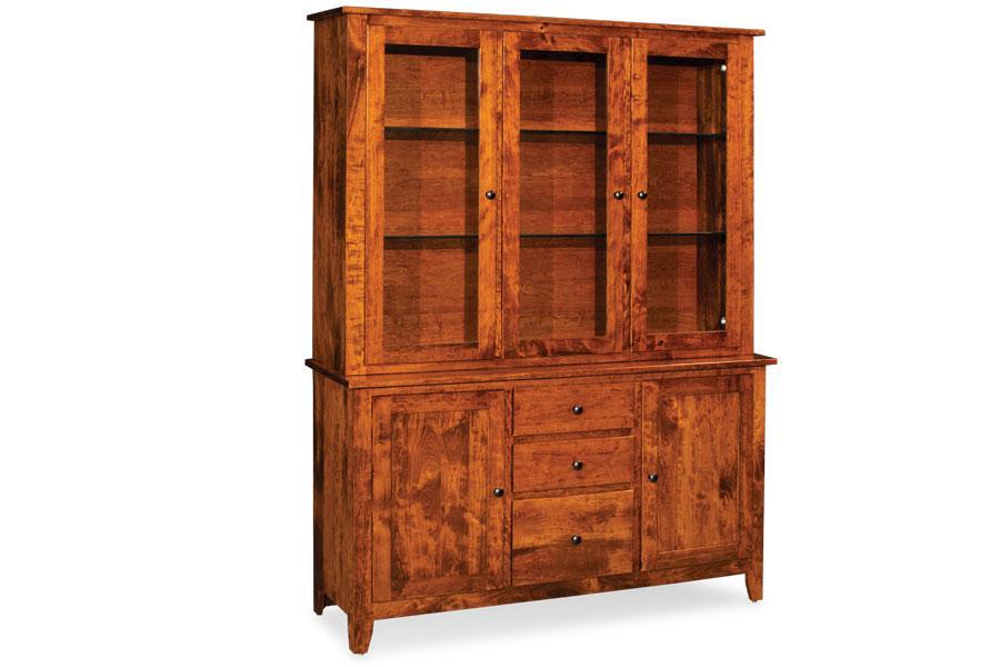 Shenandoah Closed Hutch Top Dining Simply Amish 60 1/4 inch Beveled Smooth Cherry
