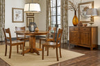 Shenandoah Single Pedestal Table with Leaves- Large Dining Simply Amish
