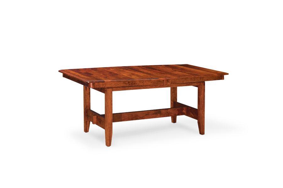 Shenandoah Trestle Table Off Catalog Simply Amish 42 inch x72 inch Solid Top Smooth Cherry
