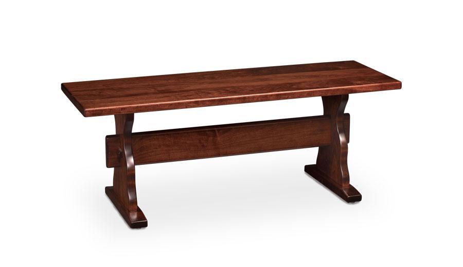 Tremont Dining Trestle Bench Off Catalog Simply Amish 36 inch Smooth Cherry 