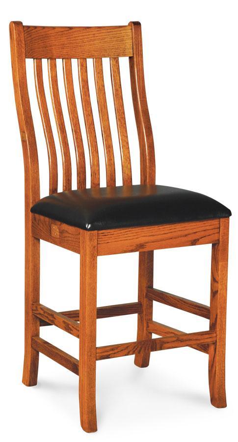 Urbandale II Stationary Barstool Dining Simply Amish 24 inch Cream Performance Fabric Smooth Cherry