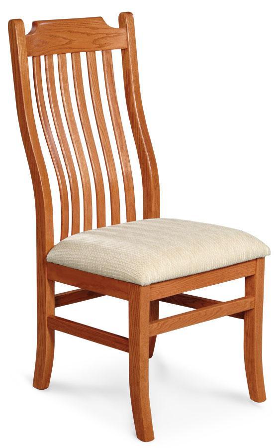 Urbandale Side Chair Dining Simply Amish Gray Performance Fabric Smooth Cherry 