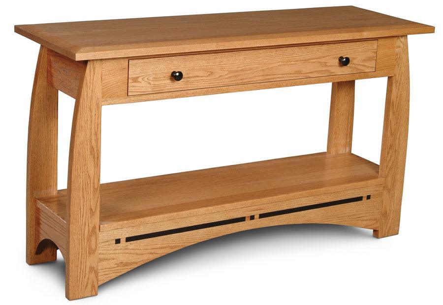 Aspen 1-Drawer Sofa Table with Inlay Living Simply Amish 48 inch w Smooth Cherry 