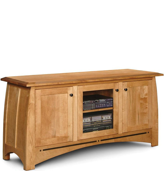 Aspen 3-Door TV Stand with Inlay Living Simply Amish Smooth Cherry 