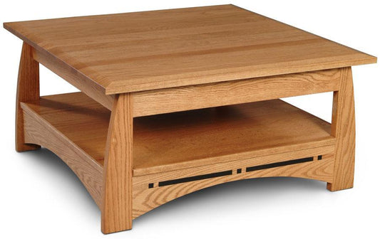 Aspen Square Coffee Table with Inlay Living Simply Amish 36 inch x36 inch Smooth Cherry 