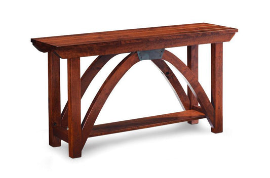 B&O Railroad Trestle Bridge Sofa Table Living Simply Amish 54 inch Smooth Cherry 