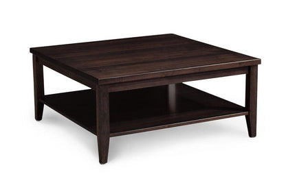 Crawford Square Coffee Table with Shelf Living Simply Amish 36 inch x36 inch Smooth Cherry 
