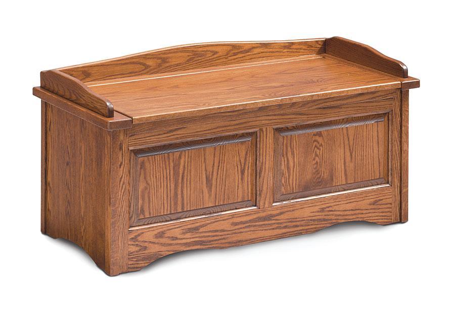 Express Ship Raised Panel Storage Bench Living Simply Amish