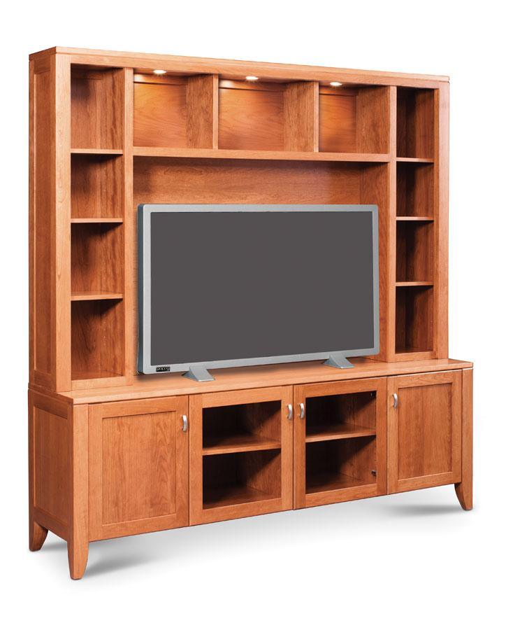 Justine Deluxe Entertainment Center, Base Only Living Simply Amish Smooth Cherry 