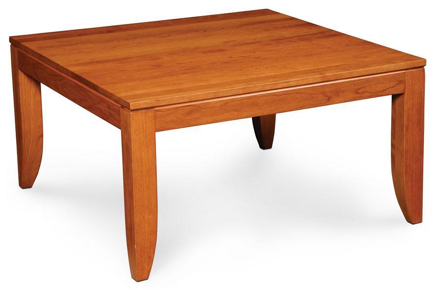 Justine Square Coffee Table Living Simply Amish 34 inch x34 inch Smooth Cherry 