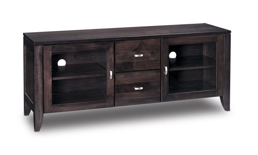 Justine TV Console Living Simply Amish 62 inch Smooth Cherry 