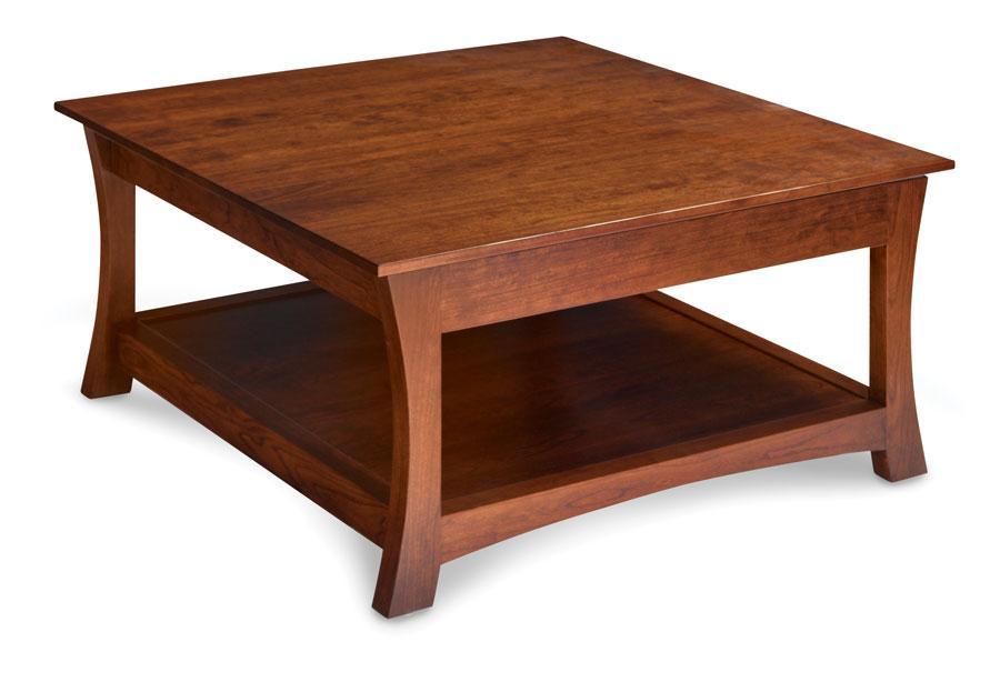 Loft Square Coffee Table Living Simply Amish 36 inch x36 inch Smooth Cherry 