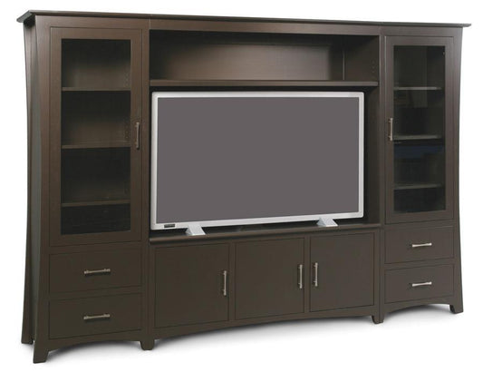 Loft Wall Unit Entertainment Center Living Simply Amish Smooth Cherry 