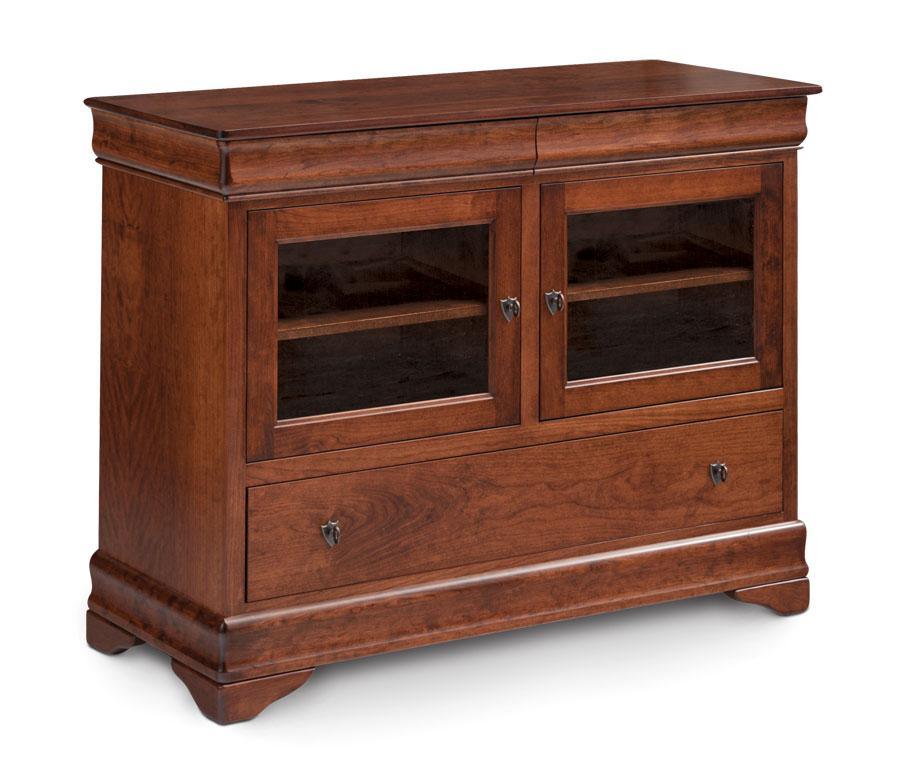 Louis Philippe Small TV Stand Off Catalog Simply Amish Smooth Cherry 