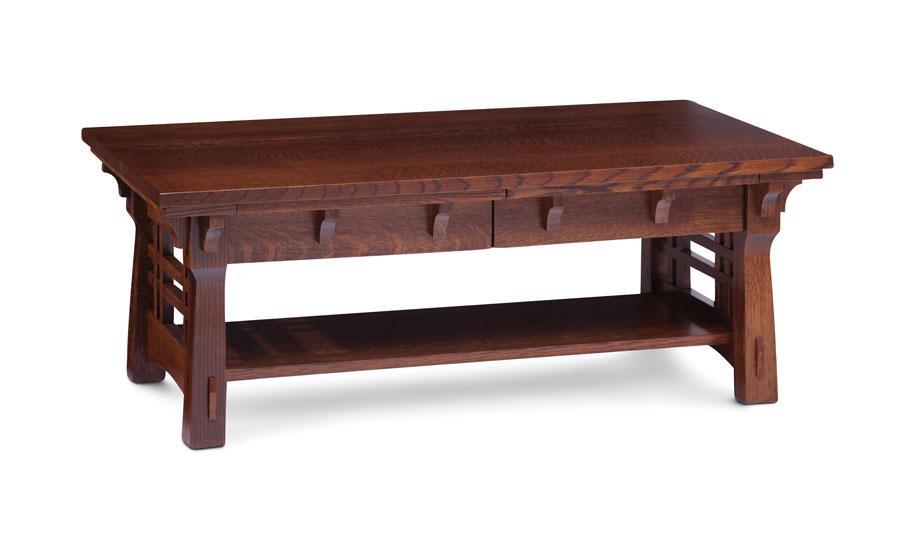 MaKayla Coffee Table Living Simply Amish 42 inch x22 inch Smooth Cherry 