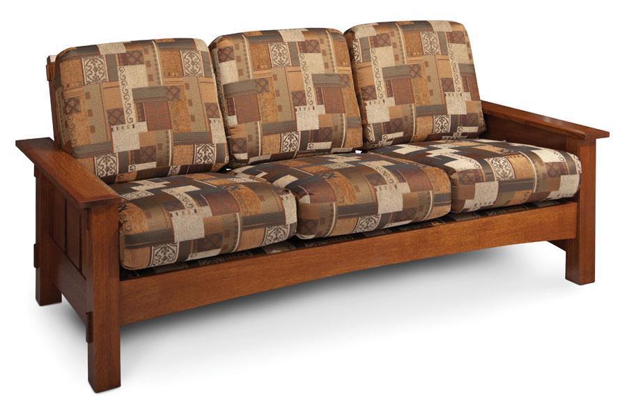 Makayla Loveseat Living Simply Amish Black Leather Gr C Smooth Cherry