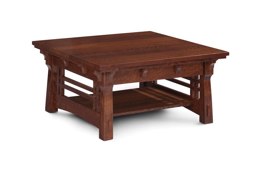 MaKayla Square Coffee Table Living Simply Amish 36 inch x36 inch Smooth Cherry 