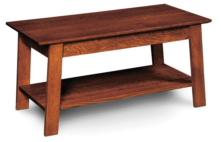 Marshall Coffee Table Living Simply Amish 36 inch x18 inch Smooth Cherry 