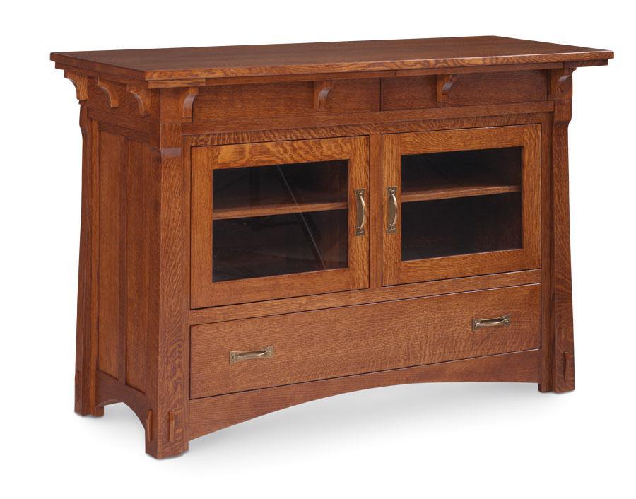 MaRyan TV Stand Living Simply Amish 58 inch Smooth Cherry 