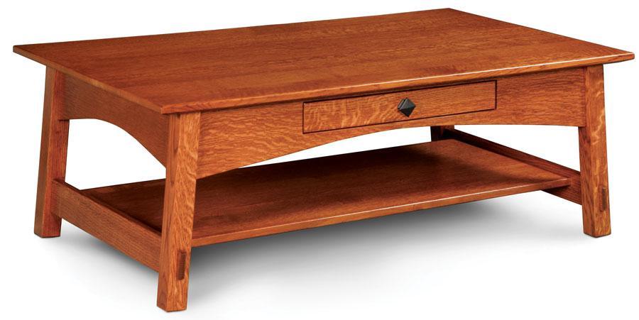 McCoy 1-Drawer Coffee Table Living Simply Amish Smooth Cherry 