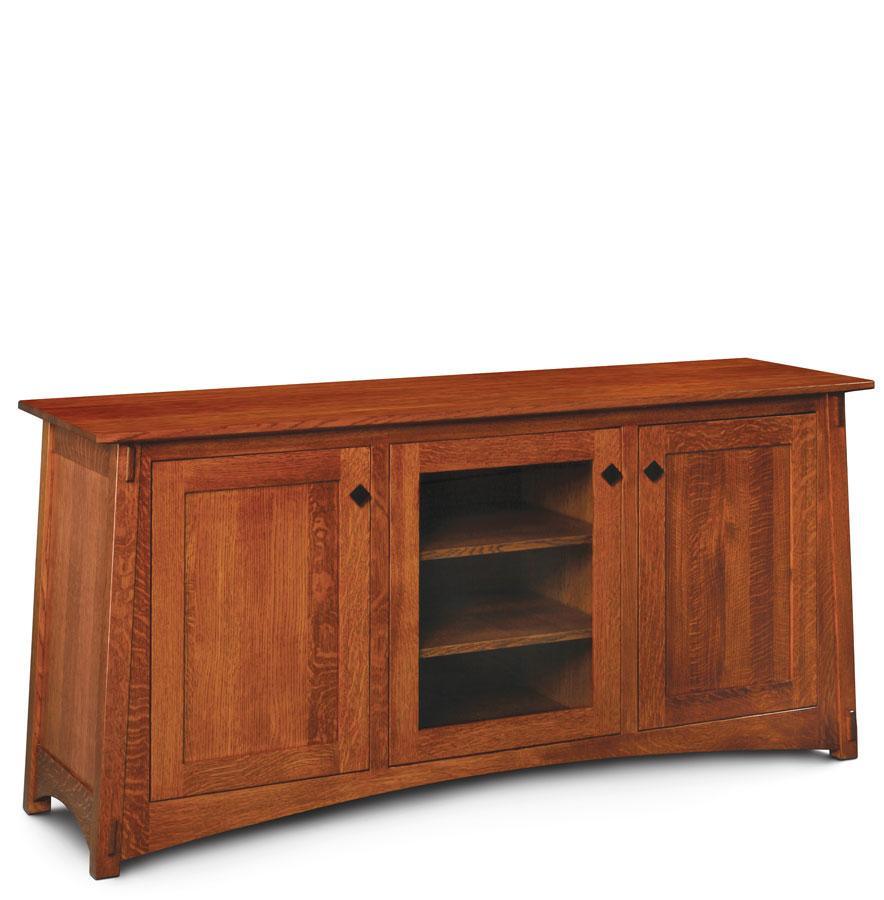McCoy 3-Door TV Stand Living Simply Amish Smooth Cherry 