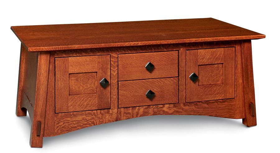 McCoy Cabinet Coffee Table, Lift Top Living Simply Amish Smooth Cherry 